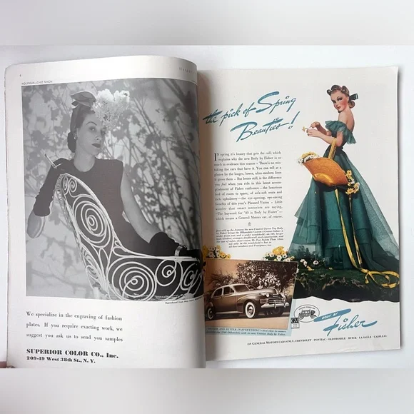 Harper’s Bazaar June 1940 Vintage Magazine – Surrealist Cover, Fashion & Ads - Picture 7 of 16